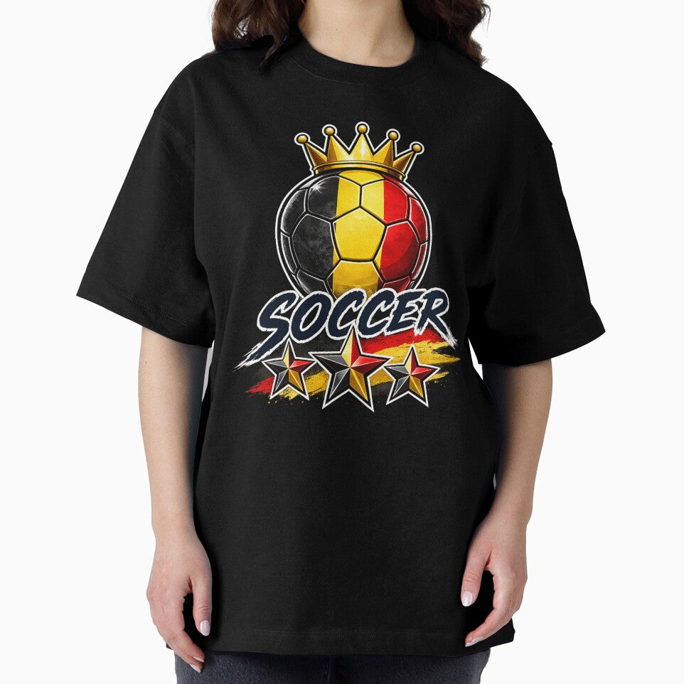Vintage Belgium flag Crowned Soccer Ball by QuiteOrbit