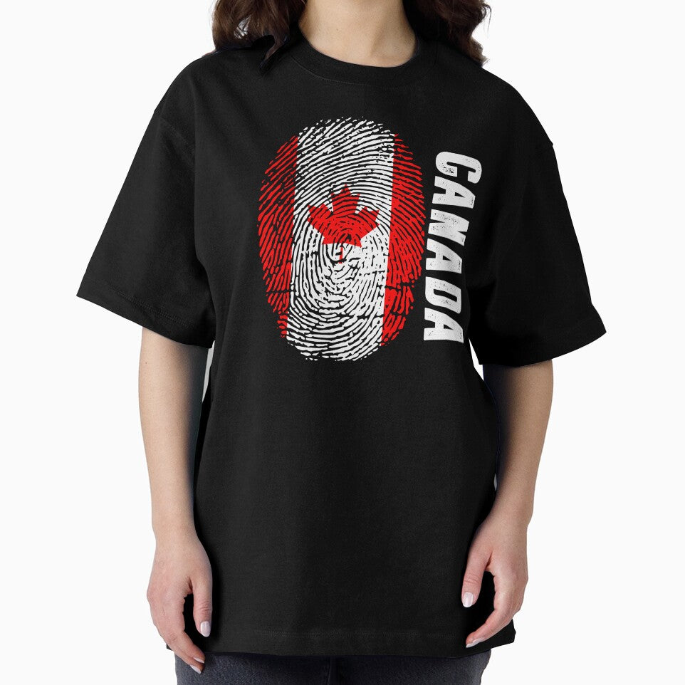 Canada Flag Fingerprint DNA Canadian by PartyShirts1