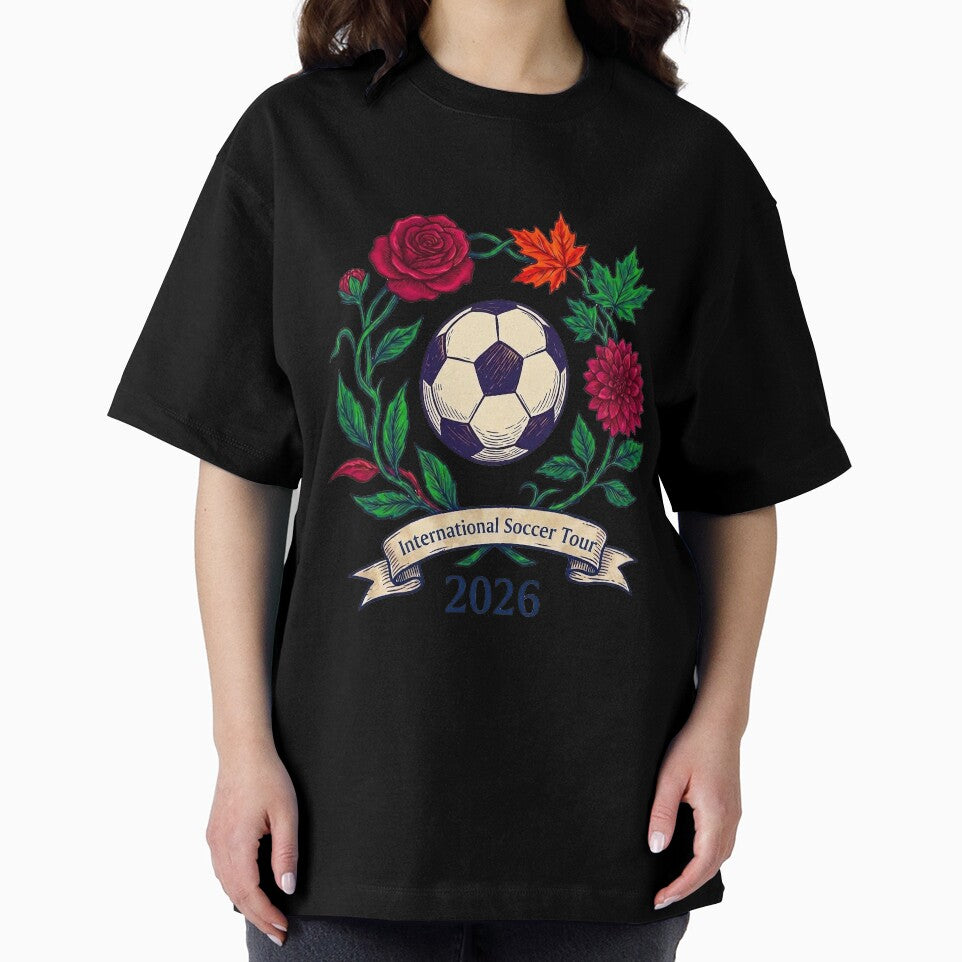 2026 International Soccer Tour Vintage Floral Crest T-Shirt by rygenr8