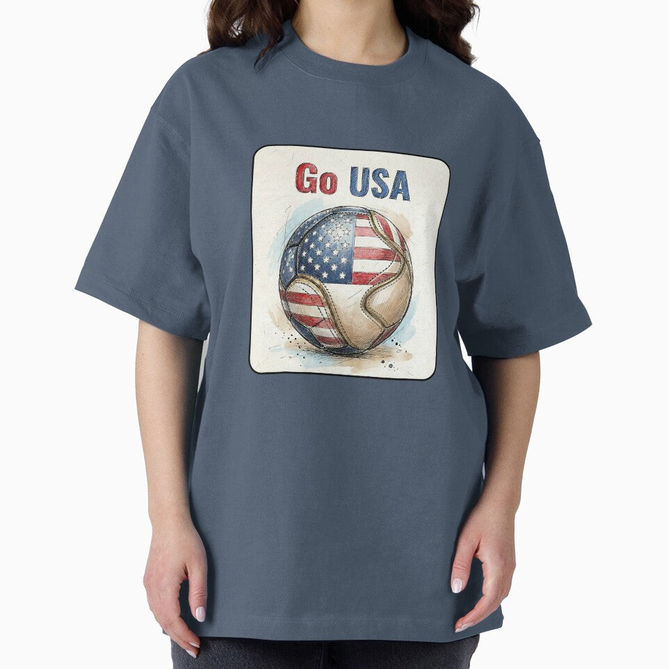 Go USA Soccer Ball Flag  | American Football Fan Graphic Tee by PryntedLabs
