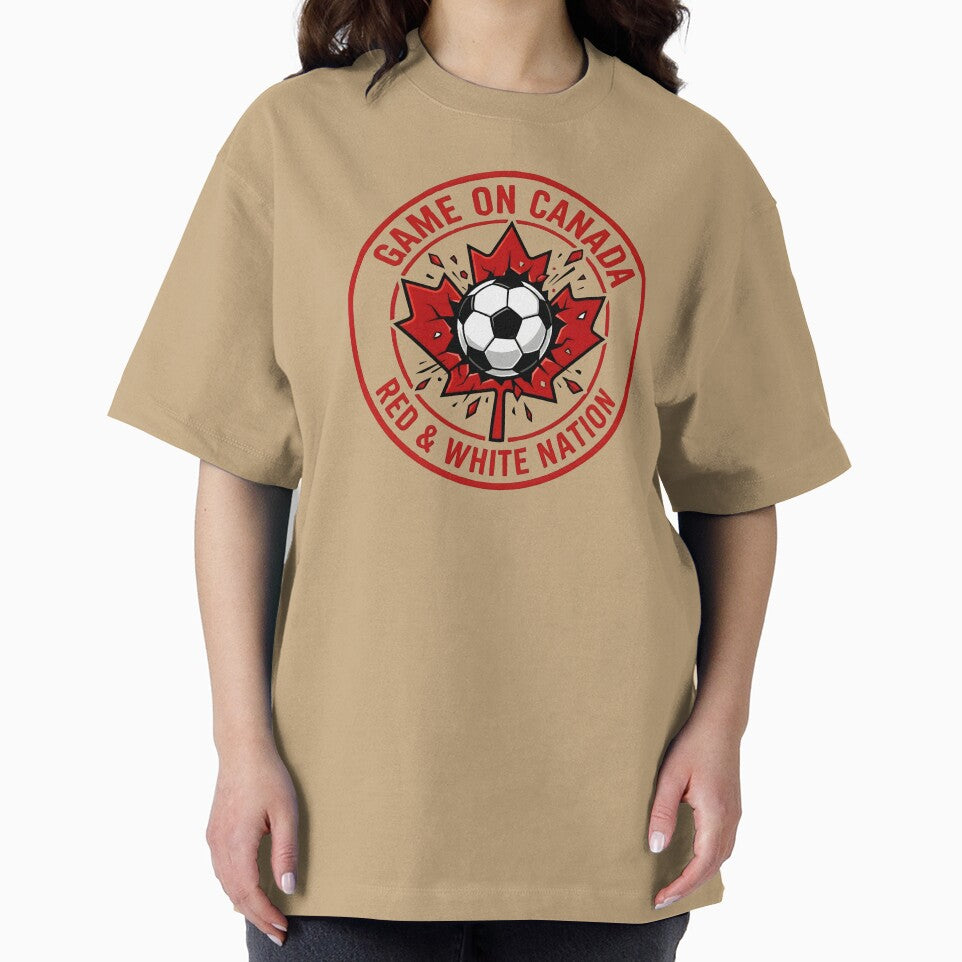 Game On Canada Red And White Nation Soccer Badge by laughingshirts