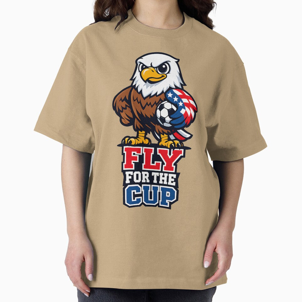 USA Bald Eagle Soccer Mascot – Fly For The Cup Patriotic Football Fan T-Shirt Sticker by  Artistry in Motion by MADsrecreation
