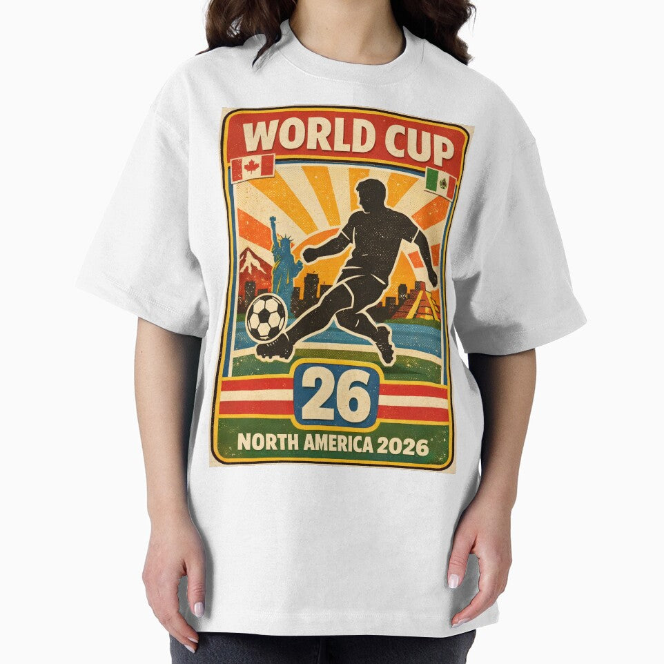 World Cup 26 North America – Retro 1970s Soccer Sticker Tee by WhisperFrame