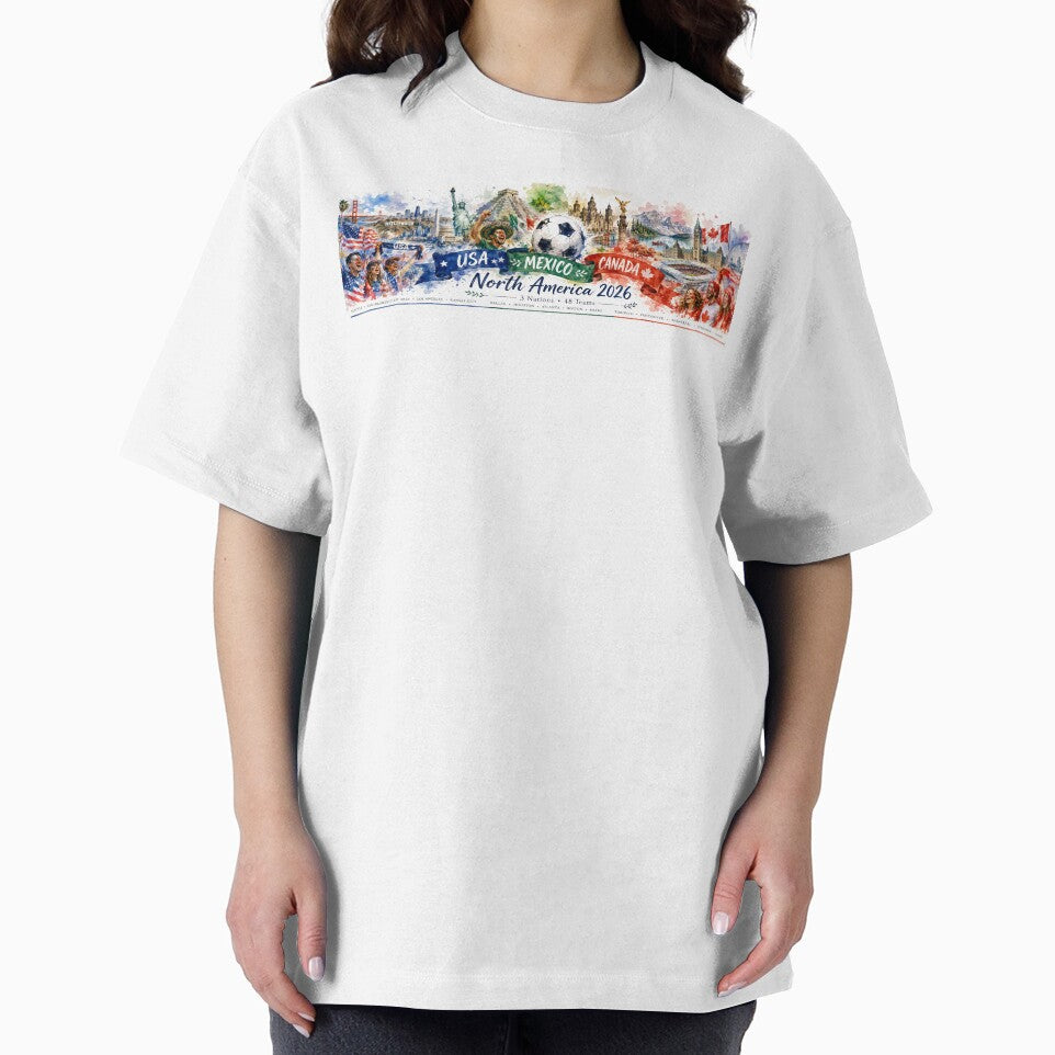 North America 2026 Soccer, Watercolor USA Mexico Canada Football Cup, Fan Gift for Soccer Lovers by emaga