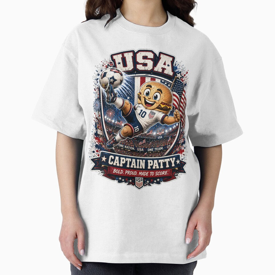 USA Captain Patty Football Mascot Sticker | American Soccer Fan Design by Snackwave Ninety