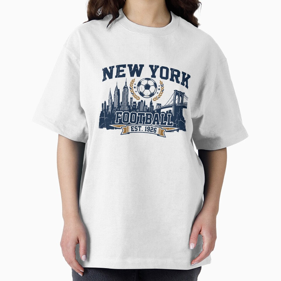 New York Football Est 1926 Vintage Soccer Skyline Badge by Lulustarfox