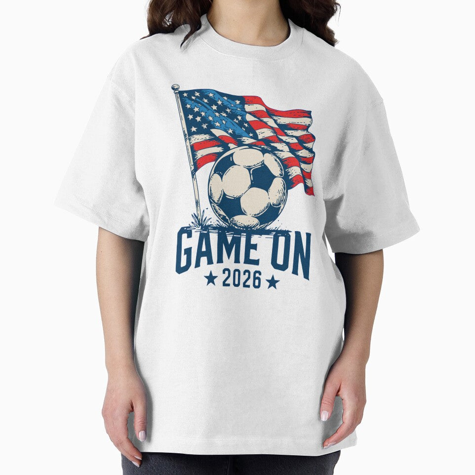 Game On 2026 Patriotic Soccer USA Flag Fan Design by RDRdesign