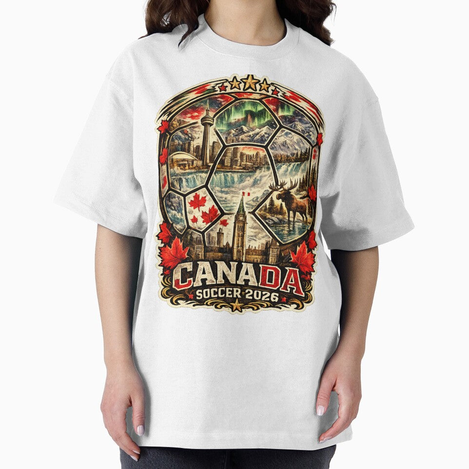 Canada Soccer Shirt - Canadian Landmarks Football Gift for Canada Fans by UrbanPrintVibes