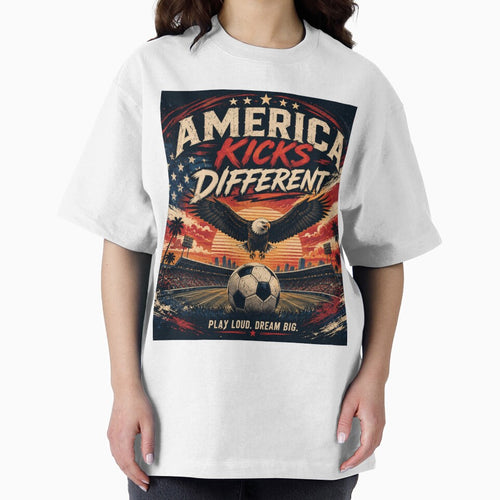 America Kicks Different – Vintage USA Soccer Eagle Retro Sports Poster by Bizertart