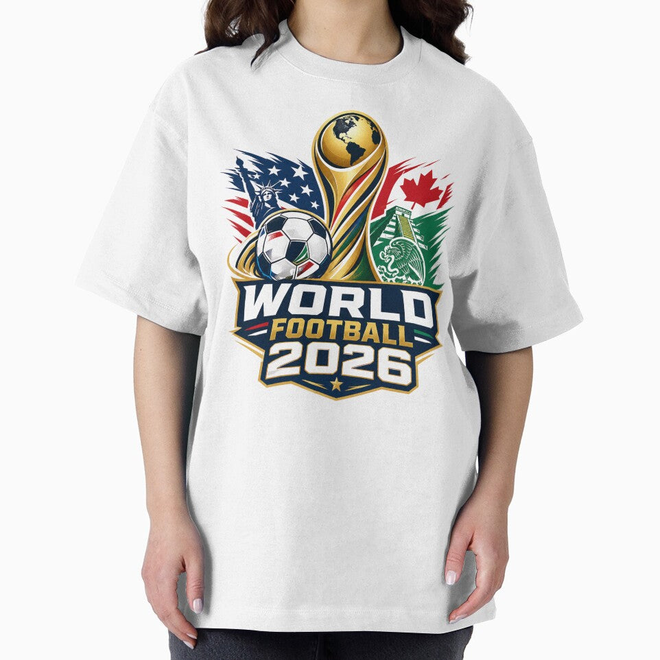 World Football 2026 Championship Emblem – USA Canada Mexico Soccer T-Shirt Design by TETHER007