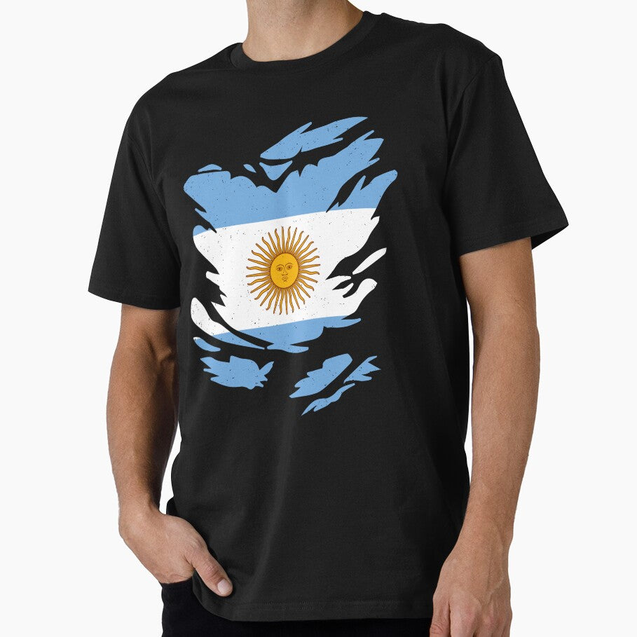 RIPPED SHIRT FLAG INSIDE - ARGENTINA - Fans and Teams for Men and Women T-shirt by wallsandpatts