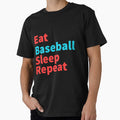 Eat Baseball sleep repeat-inspirational, competitive red and blue by Master4art