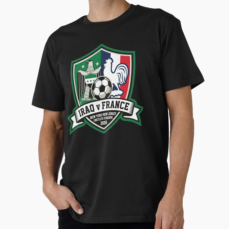 Iraq Versus France Soccer Match 2026 Athletic Crest by Pride Emblem Prints