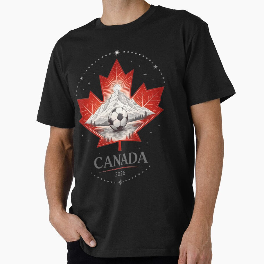Canada Soccer Fan 2026 – Maple Leaf Football Mountain Crest by Inner Flame Studio