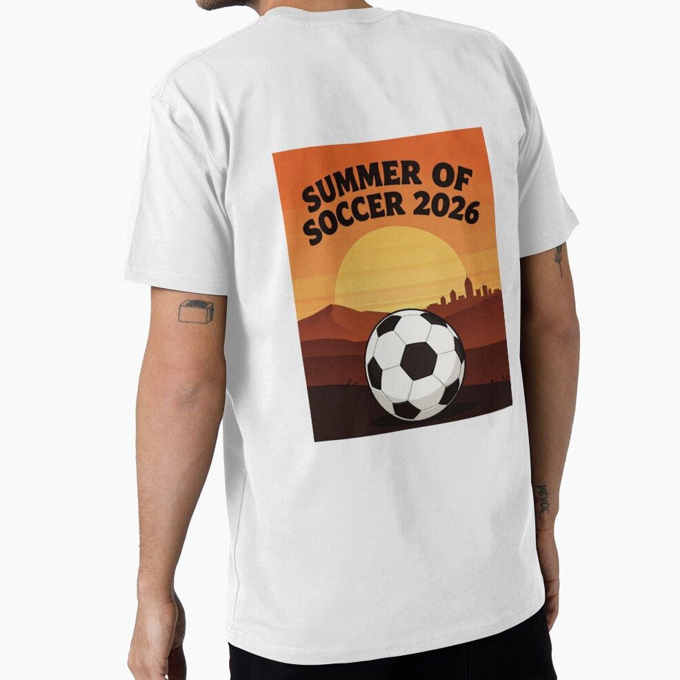 Summer of Soccer 2026 Retro Sunset Soccer Fan Design by gluxdesing