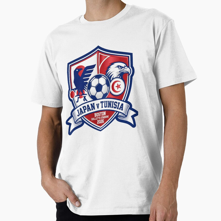 Japan vs Tunisia Soccer Crest Boston 2026 Match by Pride Emblem Prints