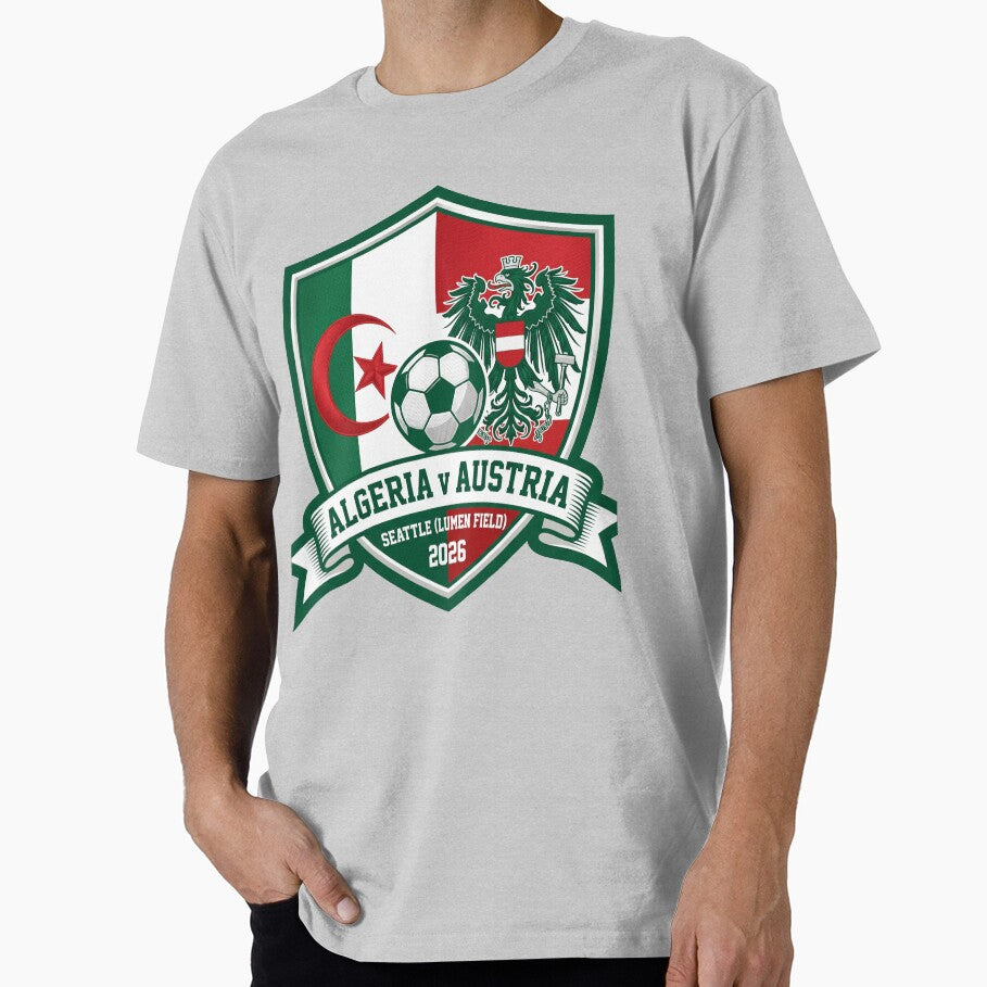 Algeria vs Austria Soccer Match Crest Seattle 2026 by Pride Emblem Prints