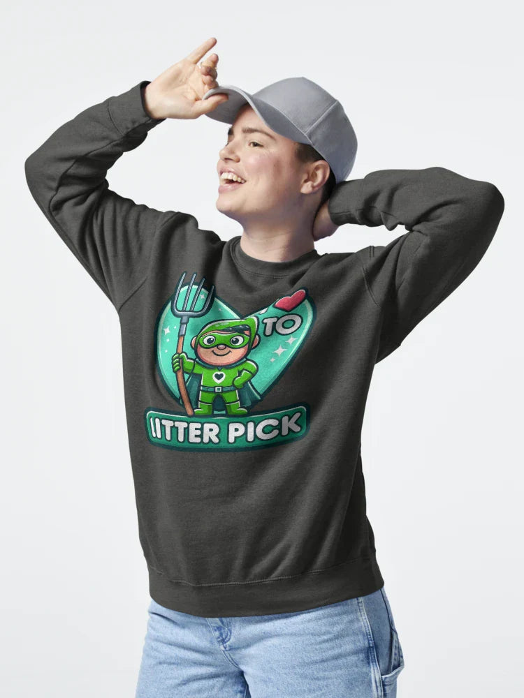 Superhero Kid Loves to Litter Pick Cartoon Design Classic T-Shirt