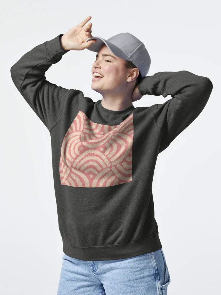 Salmon Brushstroke Arch Pattern on Coral – Abstract Textured Geometric Design Classic T-Shirt