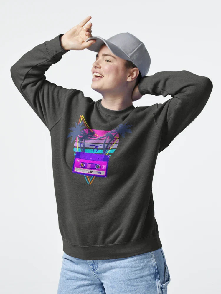 90s Vaporwave Sunset Cassette Tape in Outrun Synthwave style design Classic T-Shirt