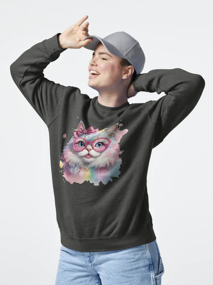 Charming Cat with Glasses and Bow Classic T-Shirt