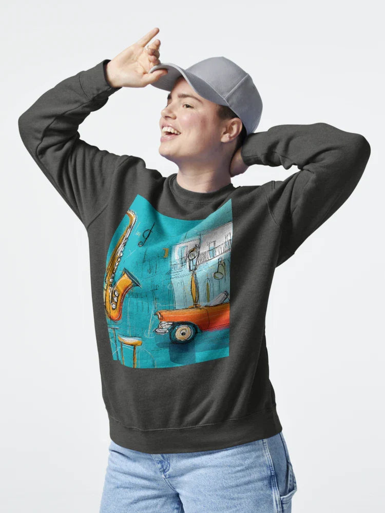 Drive into Havana's Jazz Vibe - Oldtimer Classic Car and Saxophone Create Musical Motion Classic T-Shirt