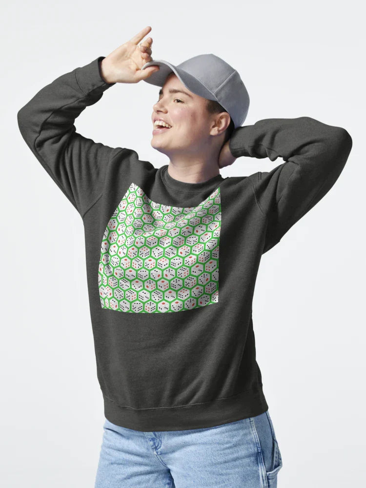 Orthogonal Asian Dice Pattern Green Background Classic T-Shirt