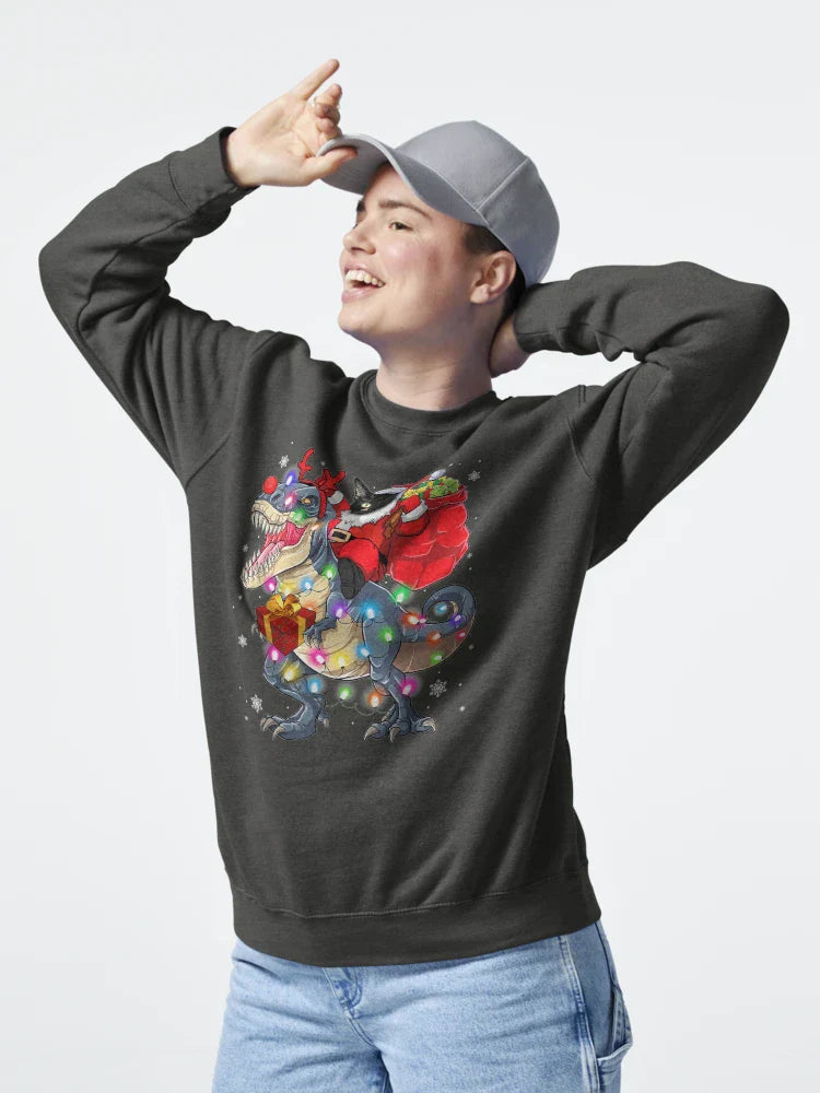 Cat Riding A Dinosaur T Rex Christmas Gifts Classic T-Shirt