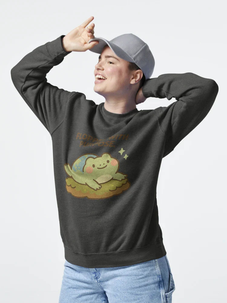 Earth Frog Sticker Cute Lazy Eco Nature Art Classic T-Shirt
