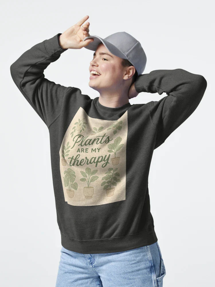 Plants Are My Therapy – Cozy Botanical Quote Design Classic T-Shirt