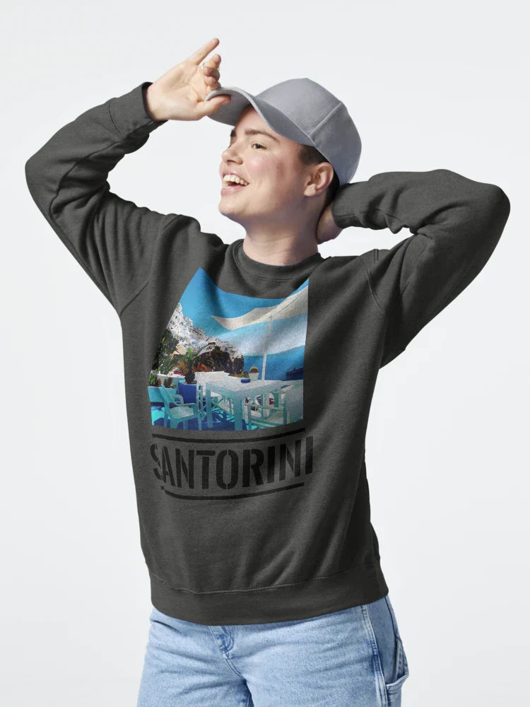 Travel city Santorini Greece blue sea souvenir Classic T-Shirt