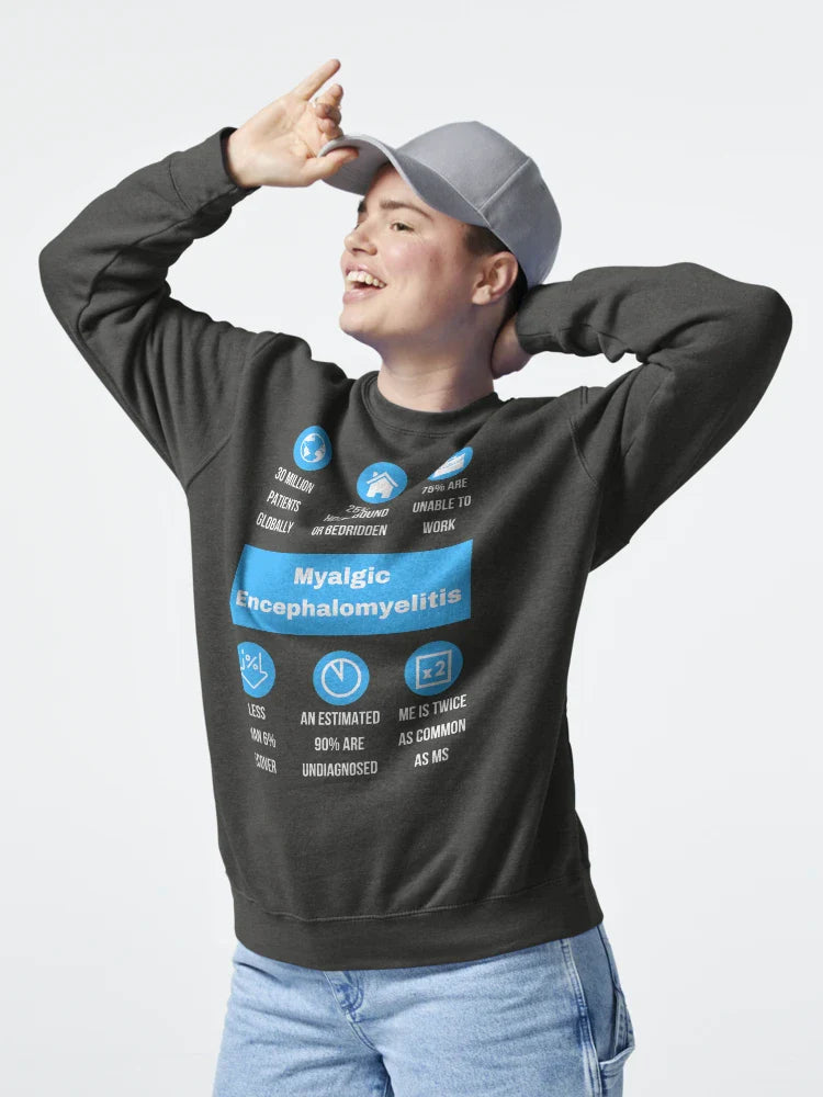 ME/CFS Awareness: Blue Myalgic Encephalomyelitis Statistics (white text) Classic T-Shirt