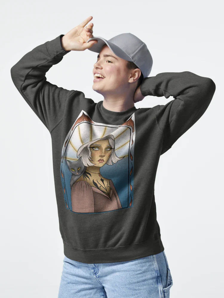 Art Nouveau Female portrait with cat Classic T-Shirt