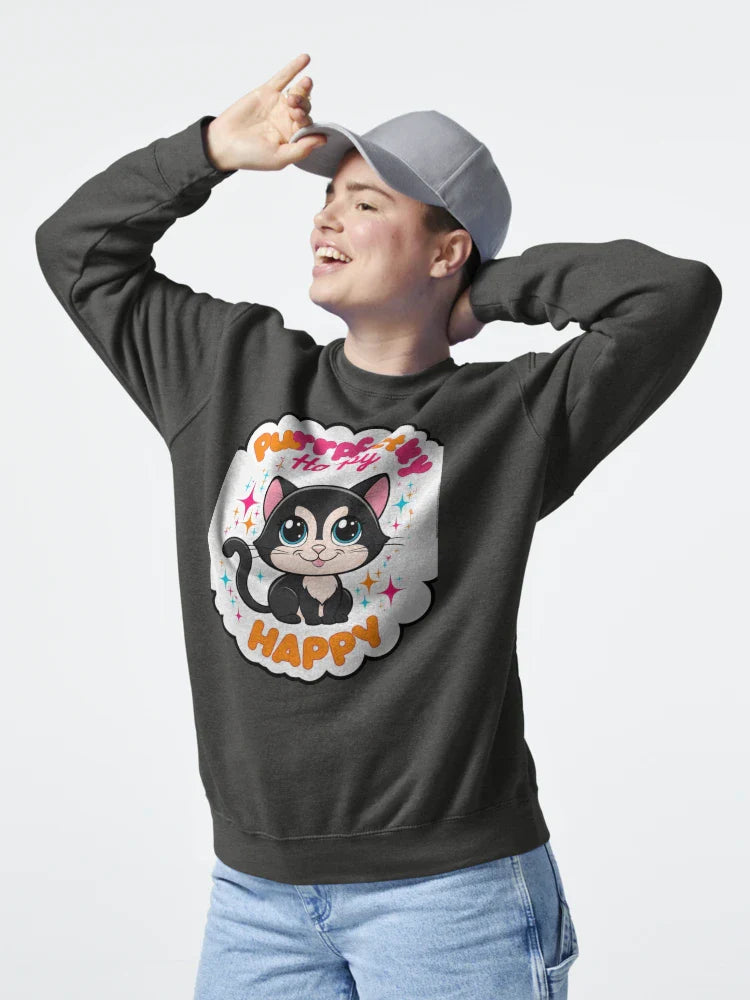 Purrfectly Happy – Cute Black Cat Design Classic T-Shirt