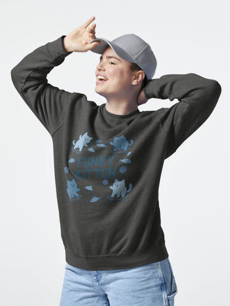 Funky Kitten Skate Crew â€“ Chibi Blue Cat Design   Classic T-Shirt
