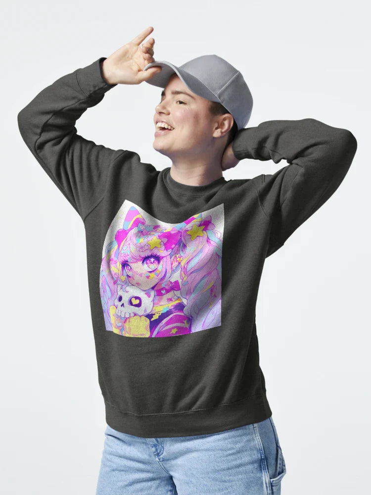 Pastel Goth Anime Girl with Skulls Classic T-Shirt
