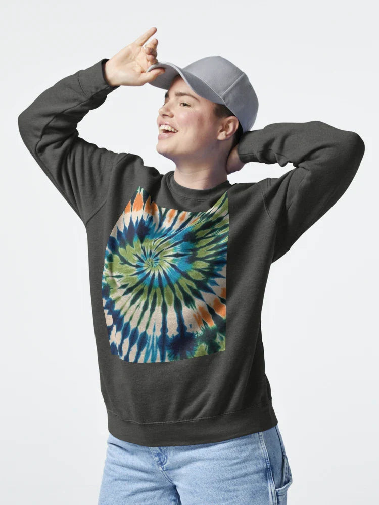 Beautiful Spiral Dye with Blue, Orange and Green tie dye - colorful or playful tie-dye print Classic T-Shirt