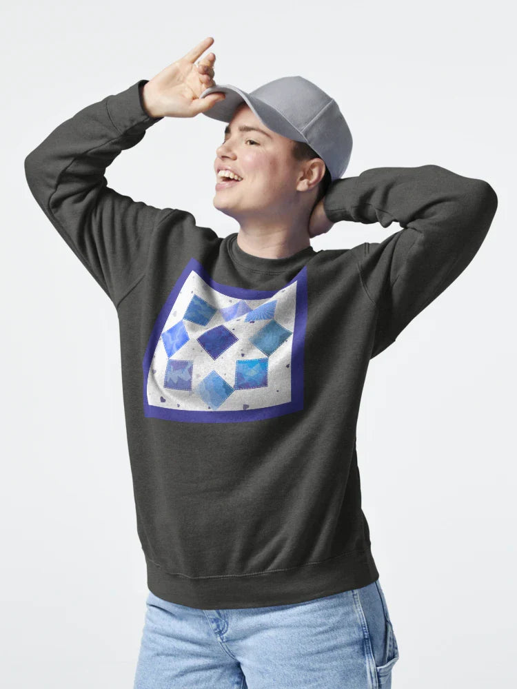 Shades of Blue Patchwork Quilt Block Classic T-Shirt