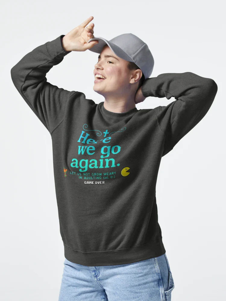 Glitch Matrix 'Here We Go Again' Tee – Cyberpunk Gamer Shirt, Neon Digital Art, Unisex Trendy  Classic T-Shirt