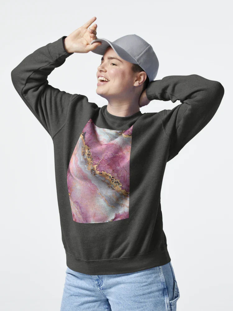 Elegant Abstract Marble with Gold Veins Classic T-Shirt