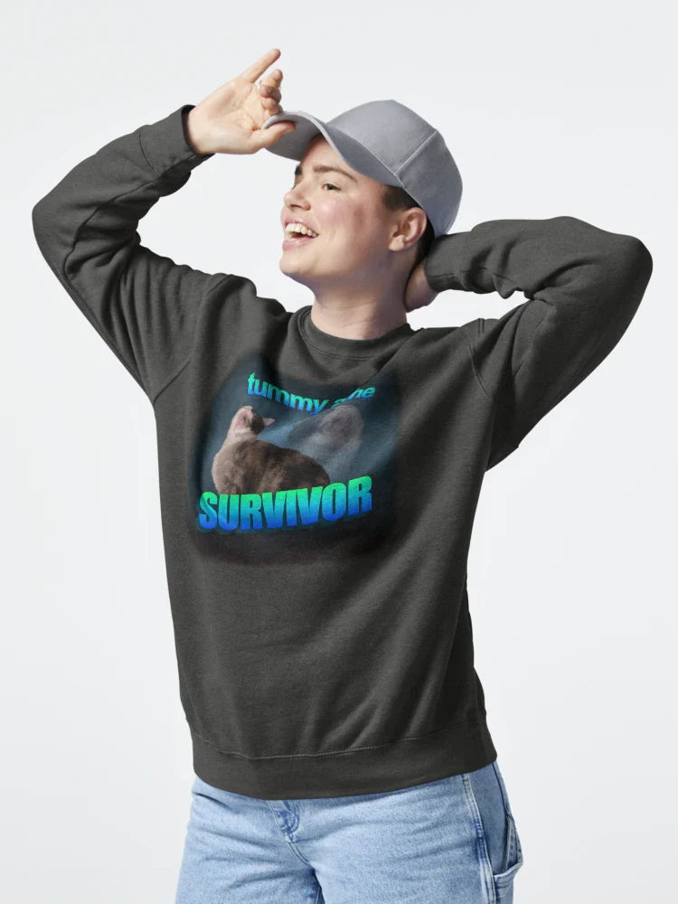 Tummy Ache Survivor- Cat word art Classic T-Shirt