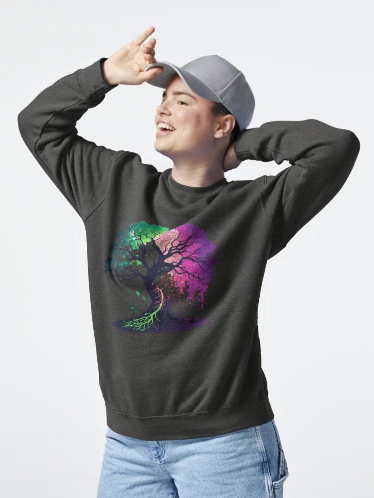 A tree with a digital glitch effect. Classic T-Shirt
