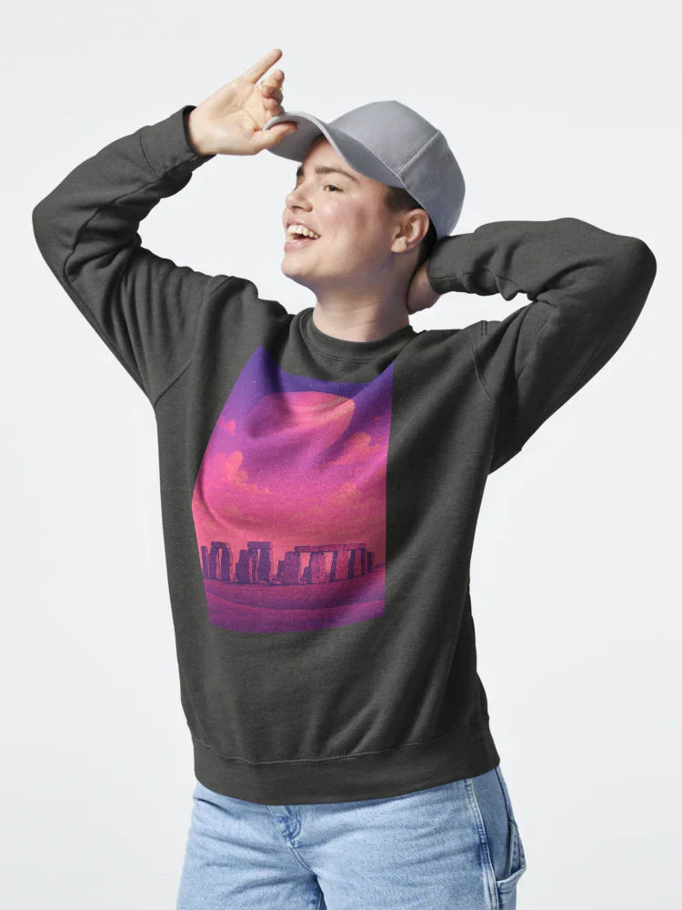 Stonehenge Vaporwave Fantasy Landscape Classic T-Shirt