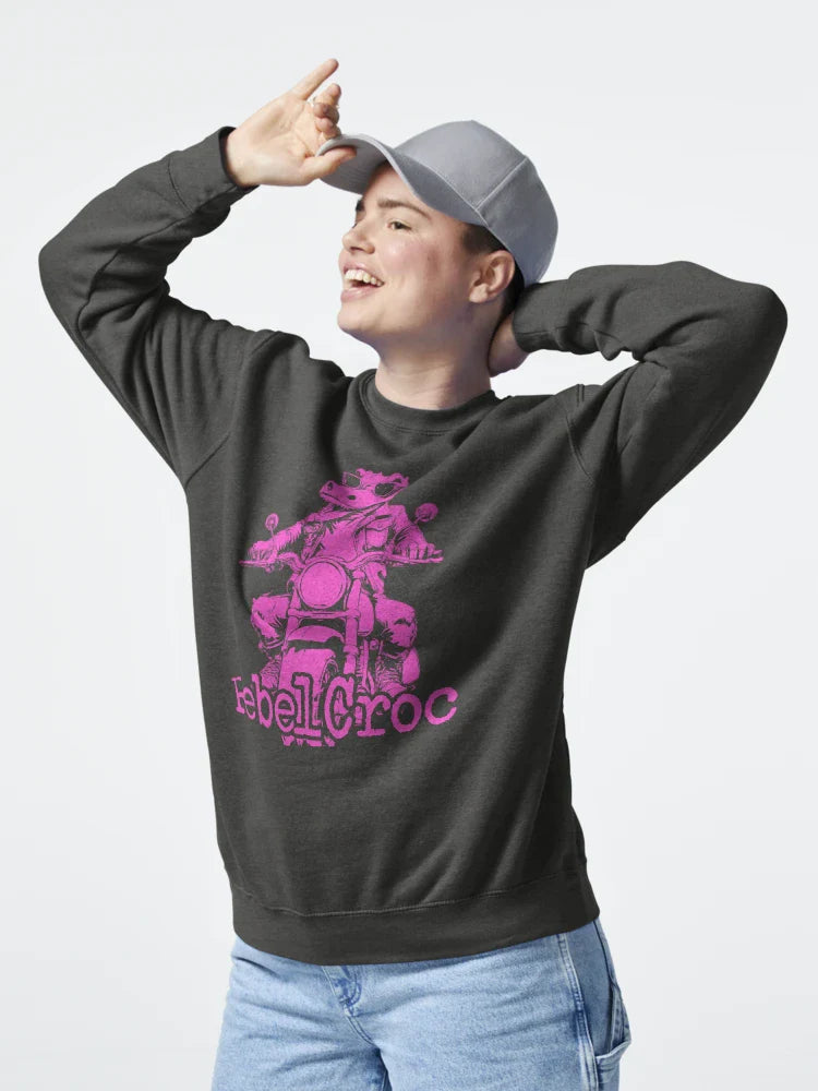 Rebel Croc – Biker Gator Rides Again in hot pink design Classic T-Shirt