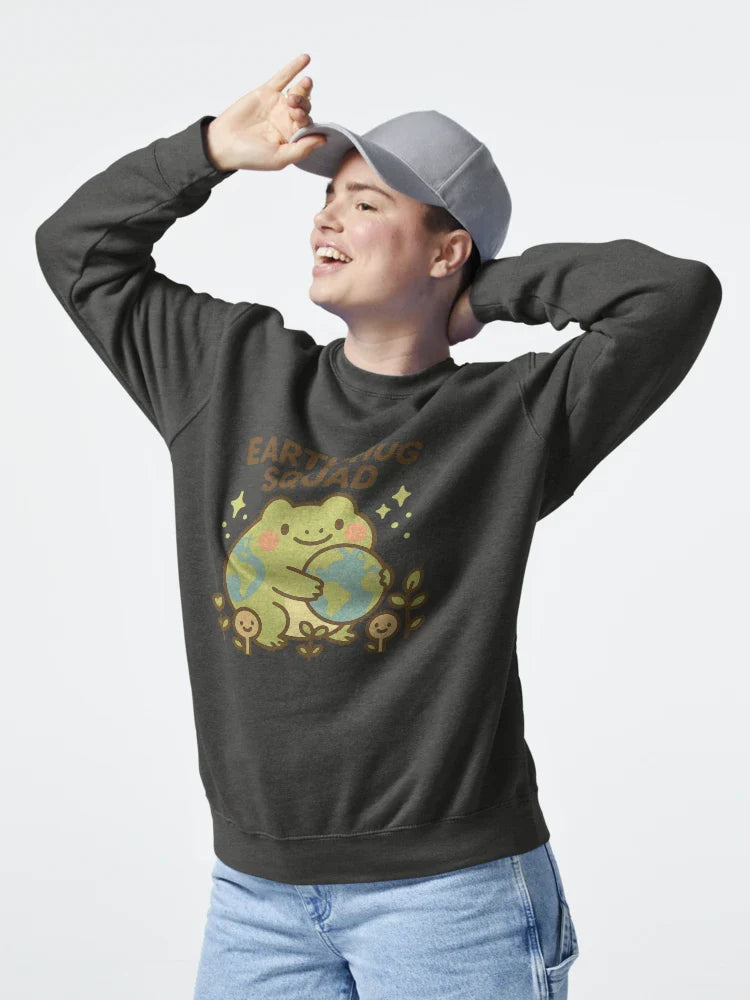 Earth Frog Sticker Hug Squad Eco Cute Nature Classic T-Shirt