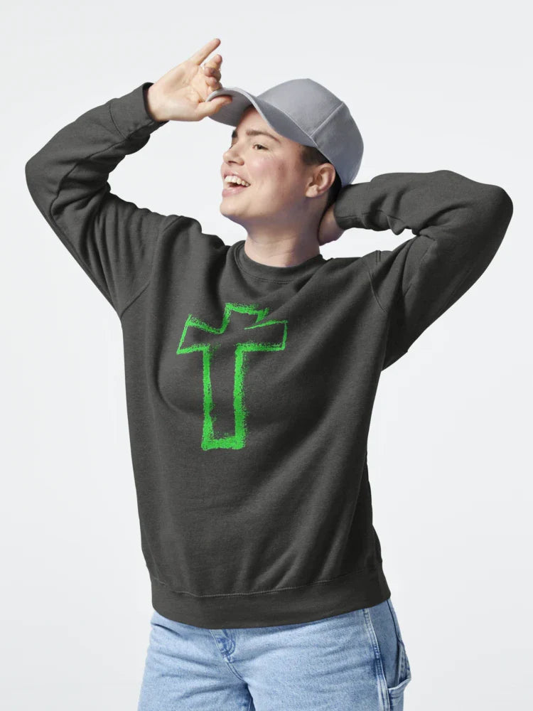 Retro Neon Green Cross Sign Classic T-Shirt