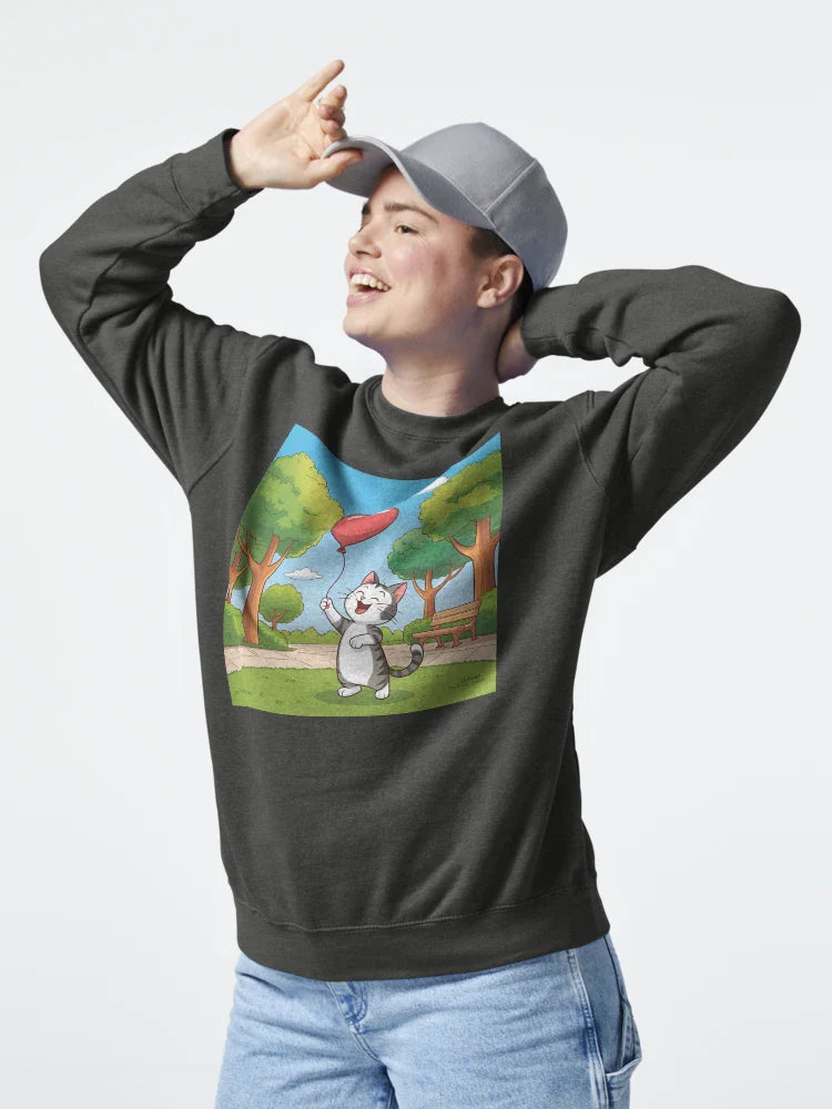 Laughing cat with big red heart Classic T-Shirt