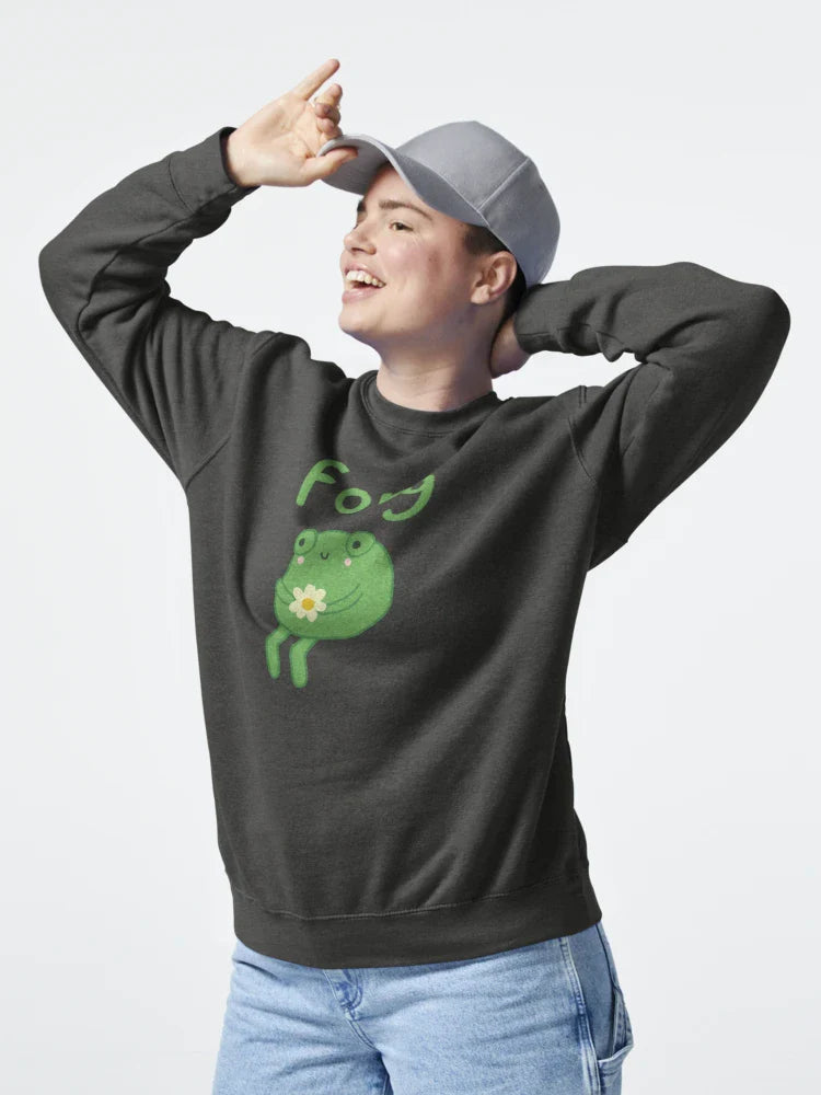 Funny Frog Birthday Cake: Cute Cottagecore Aesthetic with Sad Anime Toad Sitting with Flower Classic T-Shirt