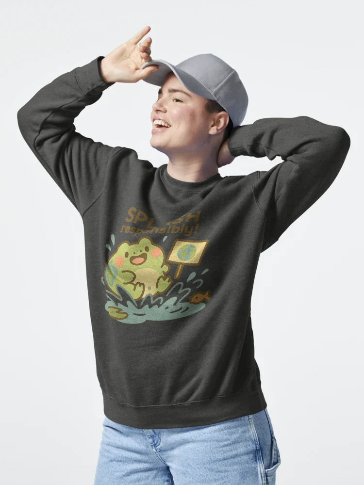 Earth Frog Sticker Water Splash Eco Cute Planet Classic T-Shirt