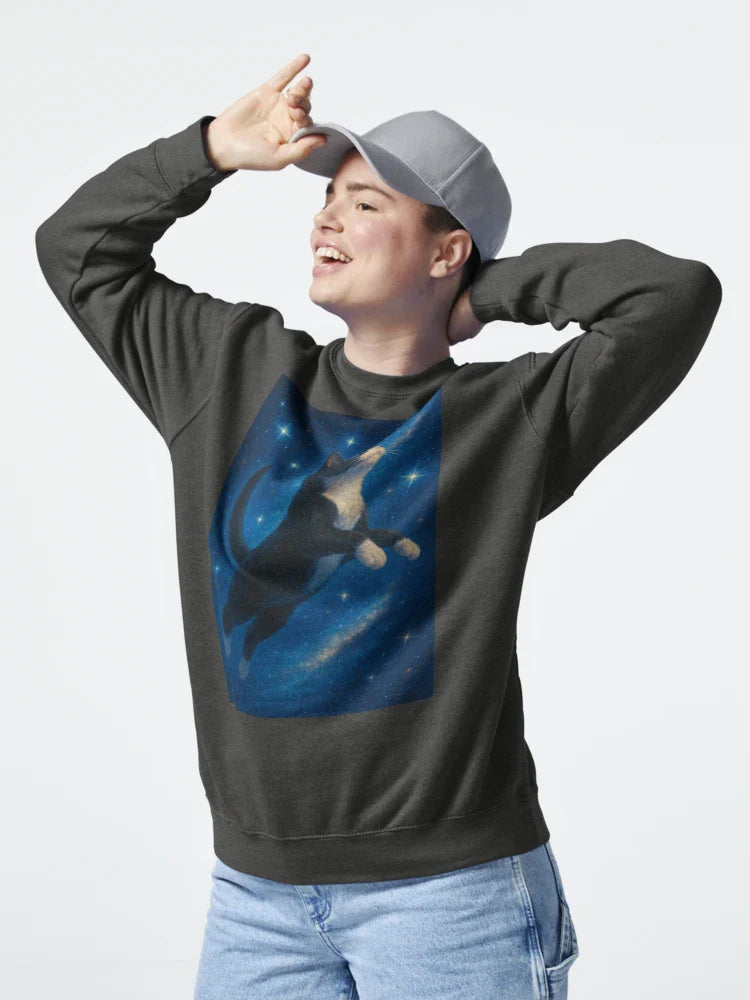 Dream of a black cat flying in the starry sky Classic T-Shirt